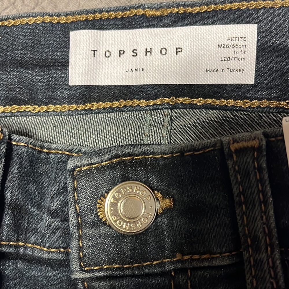๐ฅ๐HOST PICK๐๐ฅ NWT $80 Topshop Jamie skinny jeans with ripped hem size 4 - Picture 9 of 14